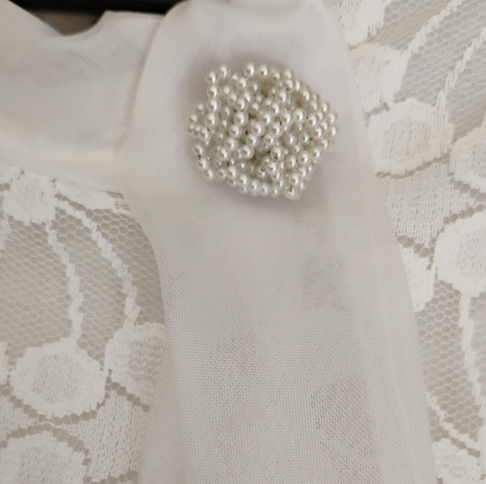 Laced Vintage Toddler Dress Sz 20" Chest Fit n Flare White Lined - Picture 3 of 16